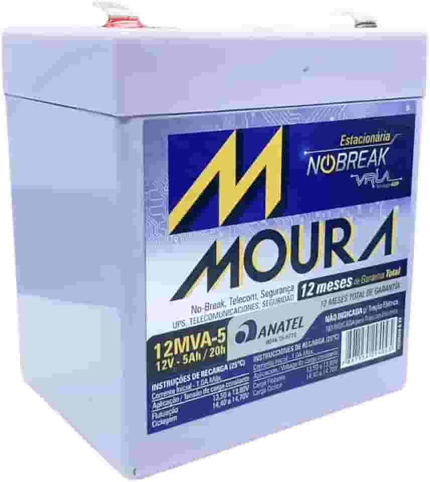 Bateria Moura Selada Vrla AGM 12V 5Ah Estacionaria 12Mva-5
