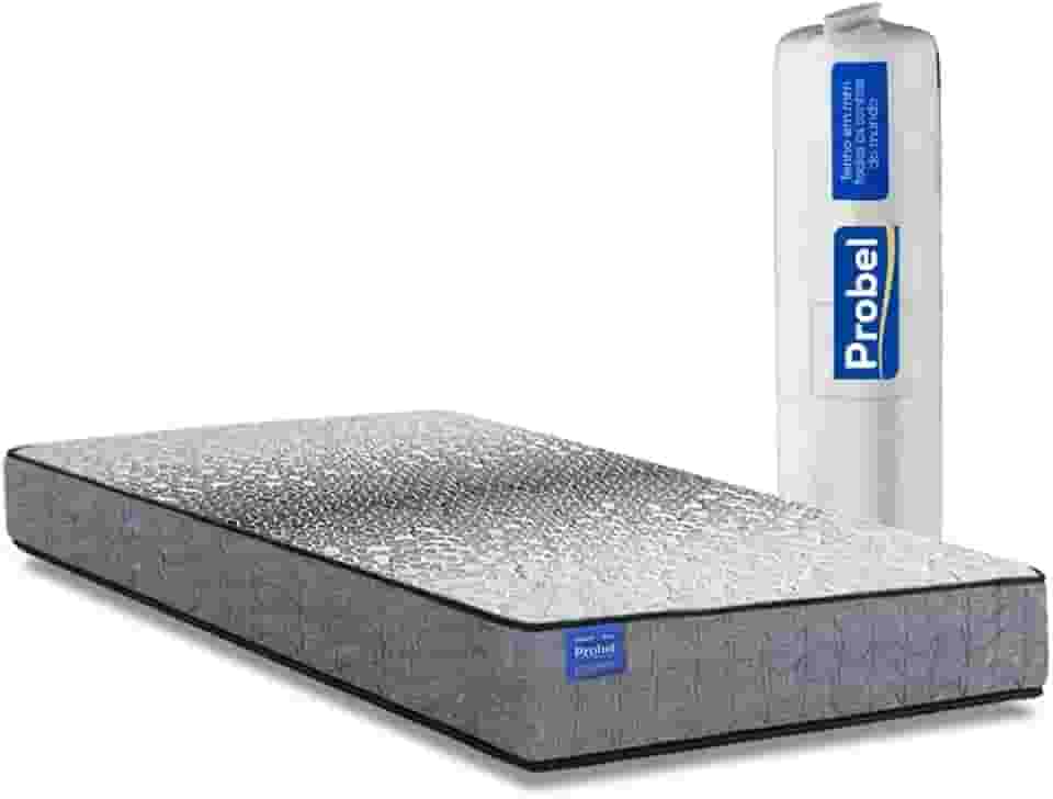 Colchão Solteiro Probel Molas Ensacadas 88x188x26 Day Springs a Vácuo Branco/Cinza