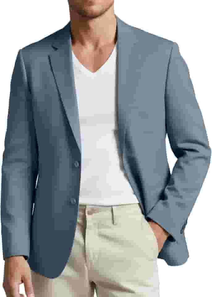 Blazer masculino casual slim fit para homens, casacos esportivos de dois botões, casamentos, festas de formatura