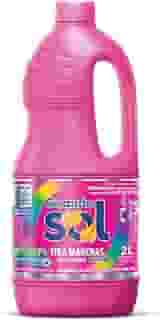 Tira Manchas Líquido Sem Cloro Girando Sol 2L, Sabão Líquido Tira Manchas, Rosa, Poderoso Contra As Manchas Mais Difíceis, Branco Mais Branco, Colorido Mais Vivo, Sua Casa Merece O Melhor Cuidado