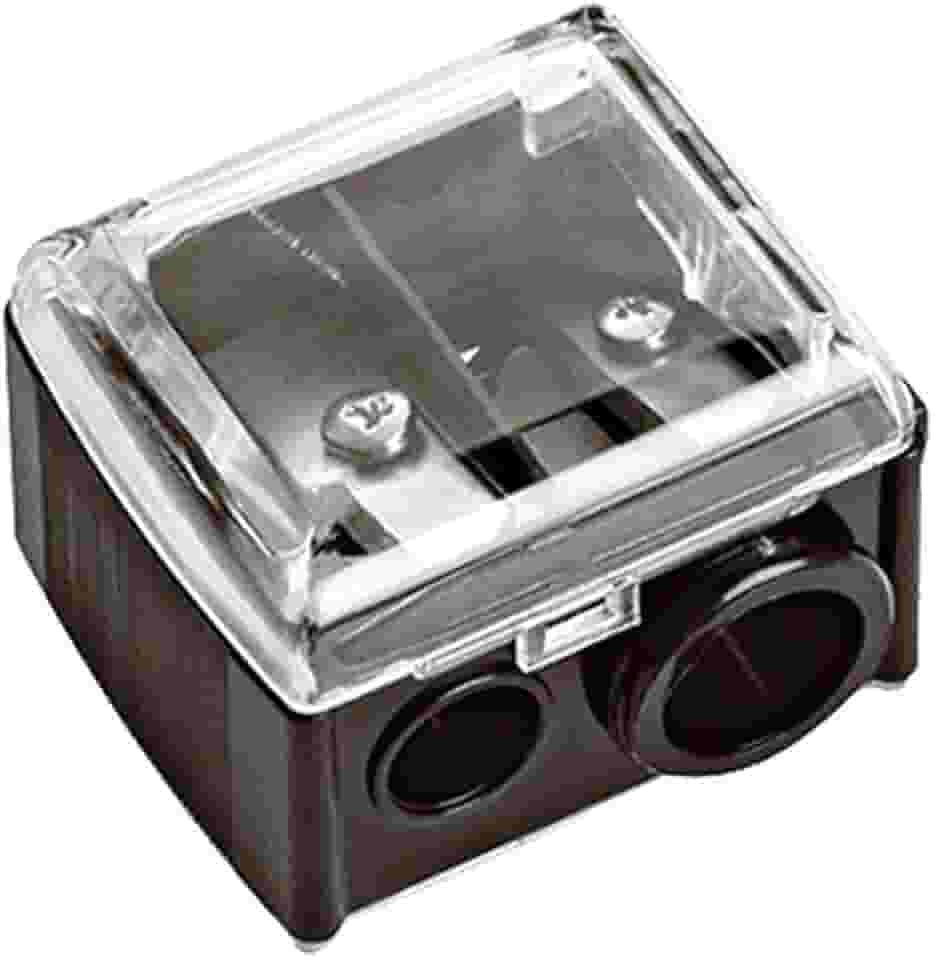 Apontador Duplo para Lápis Maquiagem, Mundial S/A, Preto