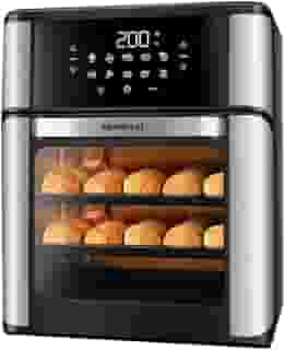 Fritadeira Air Fryer Forno Oven 12L, Mondial, Preto/Inox, 2000W, 110V - AFO-12L-BI