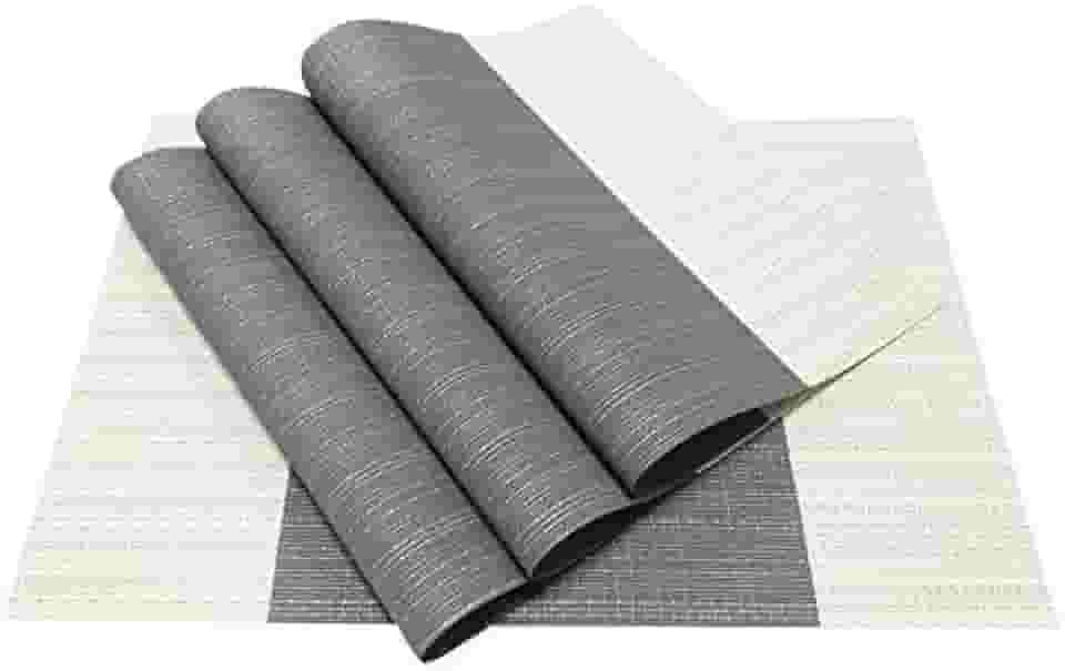 Zupro Jogo americano conjunto de 4 para mesa de jantar de cozinha, tapetes de mesa trançados laváveis resistentes ao calor, tapetes de vinil de PVC tecido antiderrapante para uso diário ou jantares de