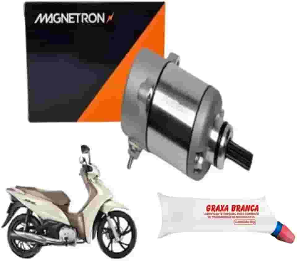 Combo Motor Partida Arranque Biz 125 Es e Ex 2011 a 2021 Original Magnetron e Graxa