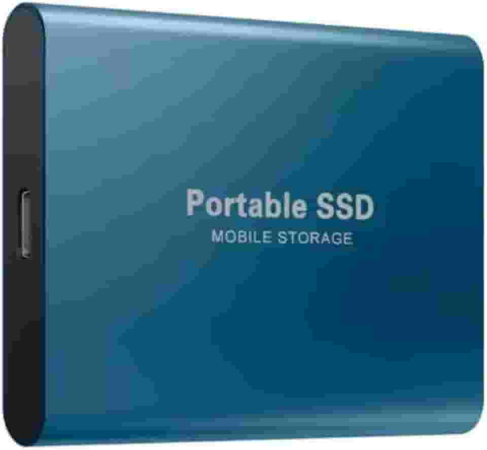 1 TB - Disco de Memória Flash SSD Portátil para Laptop, Desktop, Celular, TV e outros. Tipo-C USB 3.1, SSD Externo M.2 de Alta Velocidade, Disponível em Capacidades 500 GB a 256 TB (Azul, 1, TB)
