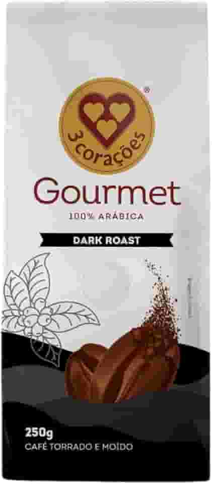 3 Corações Café Torrado e Moído Gourmet Dark Roast, 250G