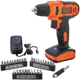 BLACK+DECKER Furadeira e Parafusadeira 3/8 Pol Bateria, com 13 Acessórios e Caixa Transparente, Modelo ‎LD12SP, Bivolt