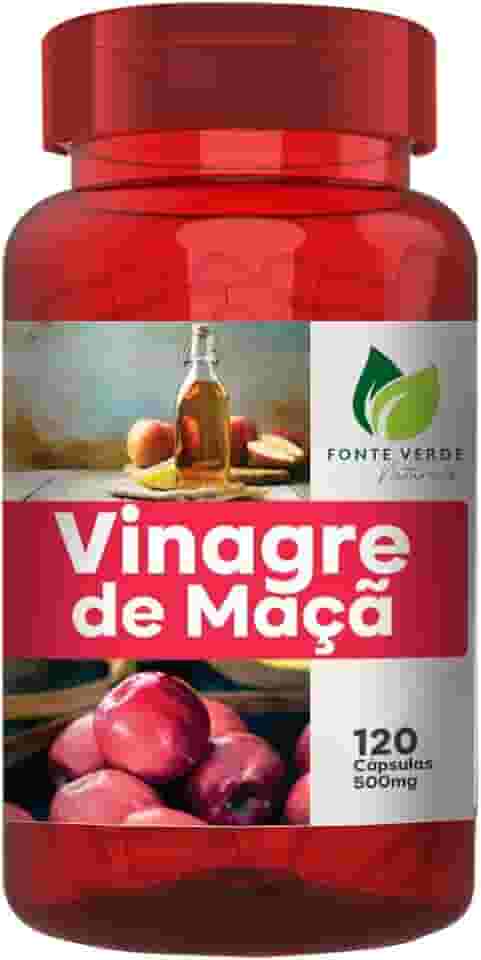 Fonte Verde Vinagre de Maçã em Cápsulas, 500mg, 120 Cápsulas, Sem Glúten