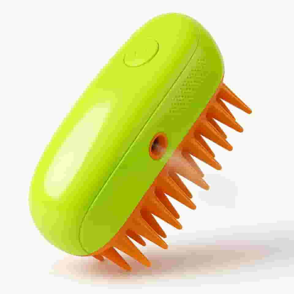 Escova para Gatos,Removedor de pelos para Pets, Cachorros, Escova Eletrica,Escova a Vapor para Pets – Remove Pelos de Gatos e Cães com Facilidade | Recarregável | Verde e Laranja | Pontas de Silicone Confortavel| Cachorro e Gato|