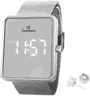 Relógio Champion Feminino Ref: Ch40080s LED Espelhado Prateado