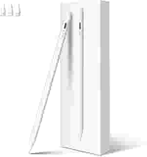 Caneta Touch Alta Precisão e Sensibilidade 2018-2025,Digiroot 4 Mins Fast Charge Pencil Para Apple iPad Air 3-5/M2/M3, iPad Pro 11'/12,9'/M4, iPad Mini 5/6, iPad 6-11 (Branco) com rejeição de palma