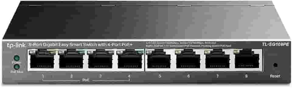 Switch Gerenciável Gigabit 8 Portas Tp-link Tl-sg108pe Poe