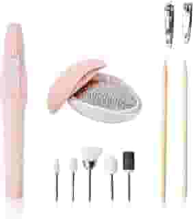 Kit Lixa Elétrica para Unhas Profissional – Manicure e Pedicure 5 em 1 com Acessórios | Portátil, Ergonômica e Ideal para Mãos e Pés – Rosa