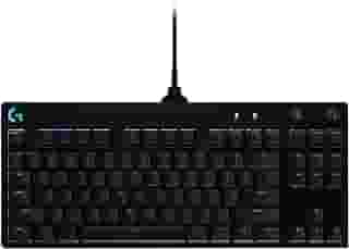 Teclado Mecânico Gamer Logitech G PRO com Layout US, RGB LIGHTSYNC, Design TKL, Cabo Destacável e Switch Exclusivo GX Blue Clicky