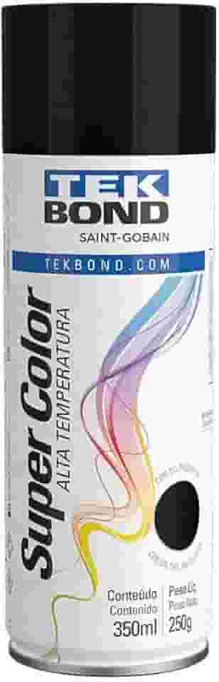 Tinta Spray Preto Alta Temperatura 350ml 250g Tekbond
