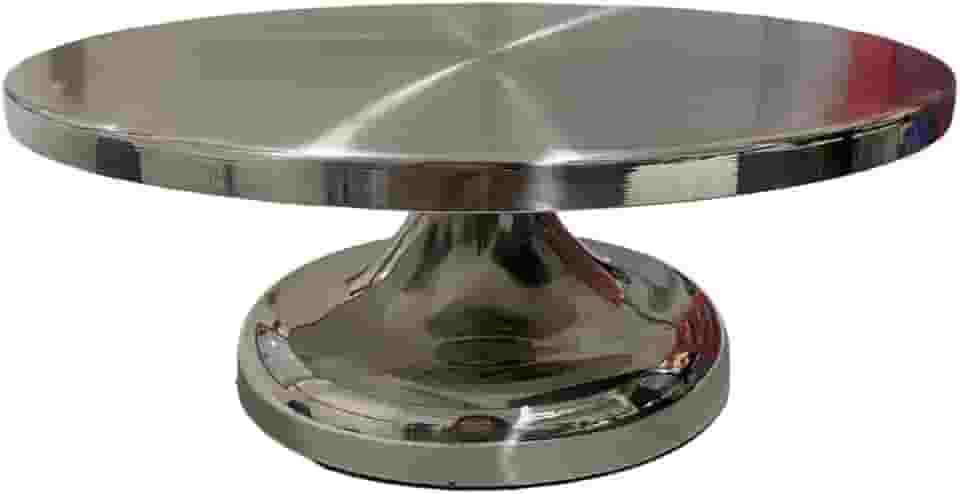 Bailarina Base Para Confeitar Bolo Torta Profissional Giratória Pesada Rolamento Duplo Blindado 31cm Totalmente Em Inox