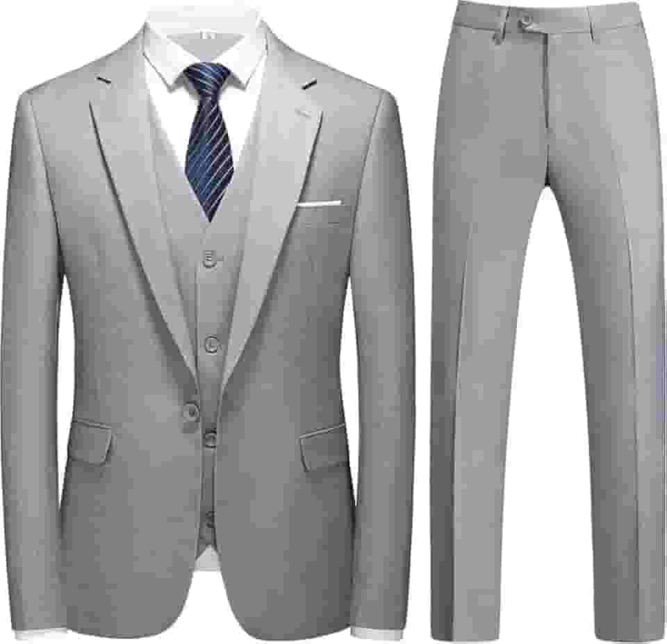 Terno Poliviscose Slim Cinza Asfalto Blazer e Calça