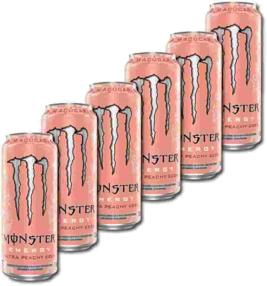 Pack de Monster Ultra Peachy Keen Zero Açúcar - 6 unidades de 473ml