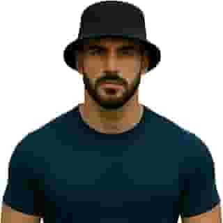 Chapéu Bucket Hat Unissex Liso Preto Estilo Moderno