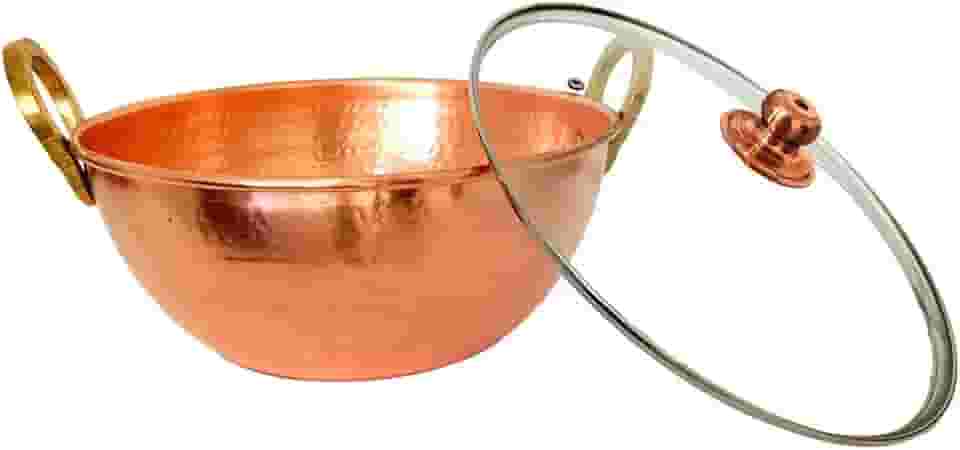 Tacho de Cobre Puro 1 Litro Com Tampa de Vidro