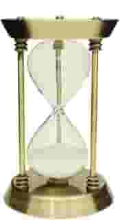 Ampulheta Decorativa de Mesa em Vidro, 60 Minutos, Dourado, Metal Duravel, Areia Branca, Temporizador, Enfeite de Escritório Luxo, Presente 16 CM