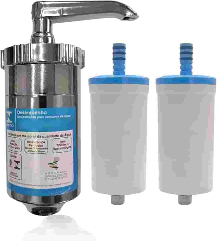 Copo Filtro Abs Torneira Cozinha Gourmet Pia + 2 Refil Carvão Ativado