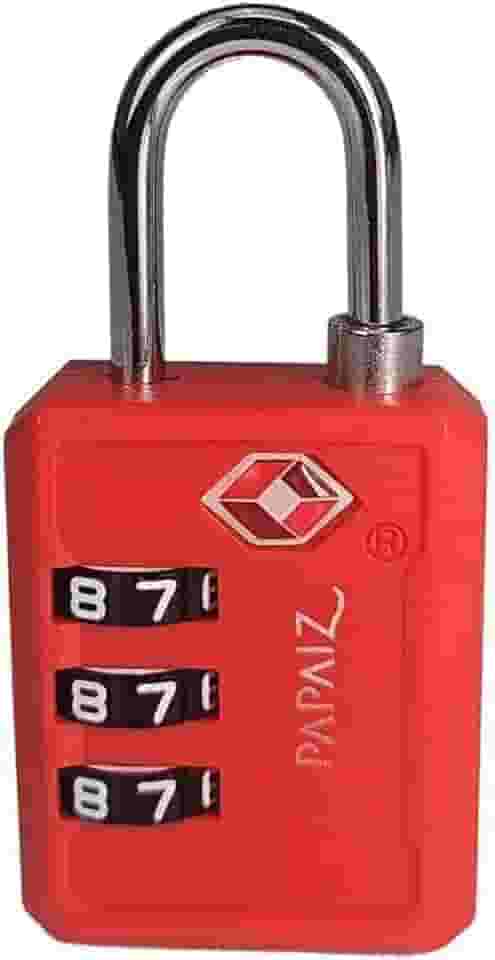 Cadeado Com Segredo Numérico 3 Dígitos Tsa Zamac 30pl Papaiz (Vermelho)