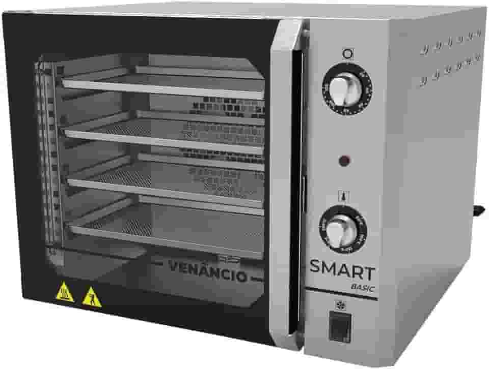 Forno Industrial Elétrico Convector Venâncio Smart Basic 4 Esteiras Inox Escovado 127V FCSB4E