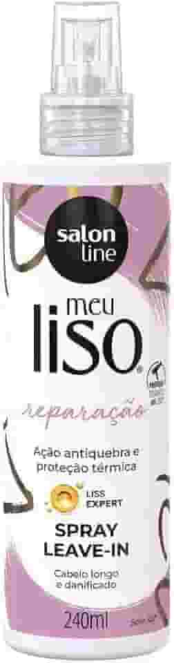 Salon Line, Meu Liso Reparação, Spray Leave-In, Vegano - Para Cabelos Lisos e Ondulados Naturais, Alisados ou Relaxados, 240 ml