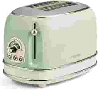 Ariete 155, Torradeira Eletrica Vintage Verde, 750W, 6 Níveis de Tostagem, Funções: Torrar, descongelar, reaquecer, Corpo Aço Inoxidável, 127V