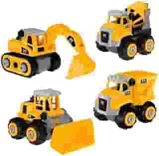 Conjunto de Carrinhos Tratores Caminhoes Construcao Resgate Montar Educativos Friccao Roda Livre (Kit Construcao de Montar 4 Tratores)