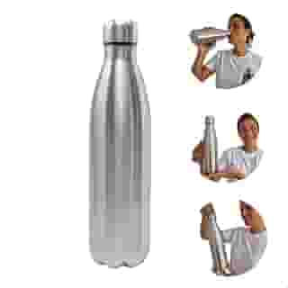 Garrafa Térmica Portátil Inox Parede Dupla Prata 500ml Frio 24h Quente 12h