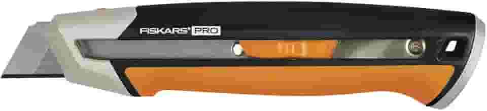 Estilete Fiskars 770220-1001 Pro, lâmina segmentada, 25 mm, laranja/preto