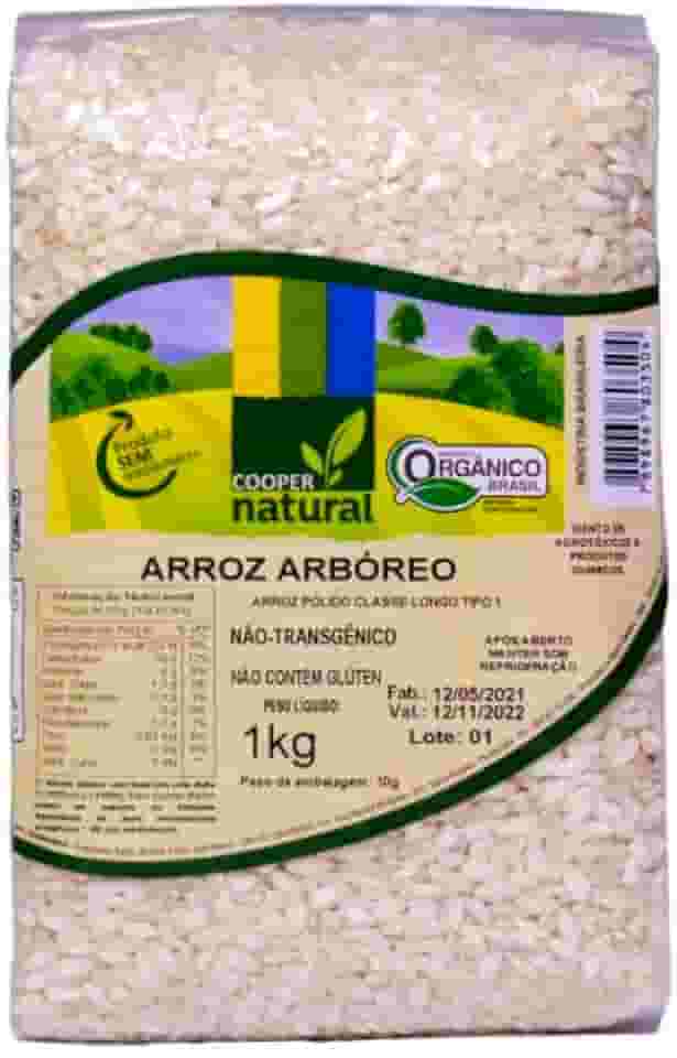 Arroz Arbóreo Polido Orgânico Coopernatural 1kg