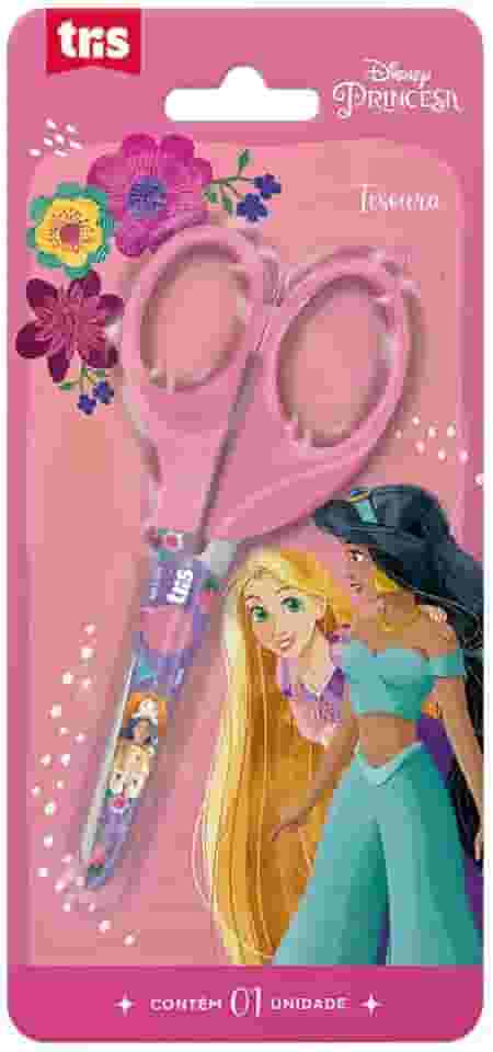 Tesoura Escolar Princesas, Disney, 7897476623627, Rosa