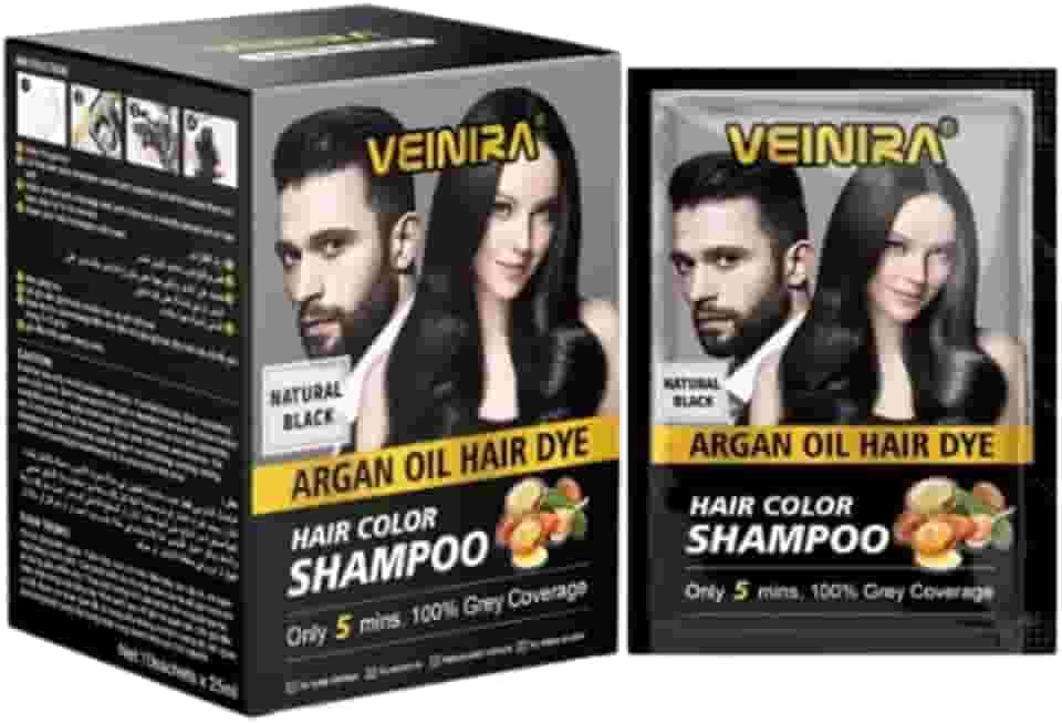 Tonalizante Shampoo Cabelo Formula Natural Sem Amonia Veinira 10 X 25ml Preto