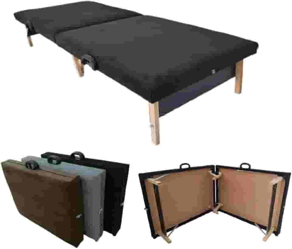 Base Cama Box Solteiro Dobrável Portátil 3 em 1: Cama, Colchão e Cadeira Espreguiçadeira, Conjugada para Viagem, Camping, Hóspedes, Suporta 230kg(Preto)