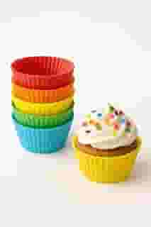 Kit Formas de Silicone para Cupcake 6 ou 12 Unidades | Antiaderente, Flexível, Livre de BPA | Cores Sortidas | Ideal para Forno, Airfryer, Micro-ondas e Lava-louças