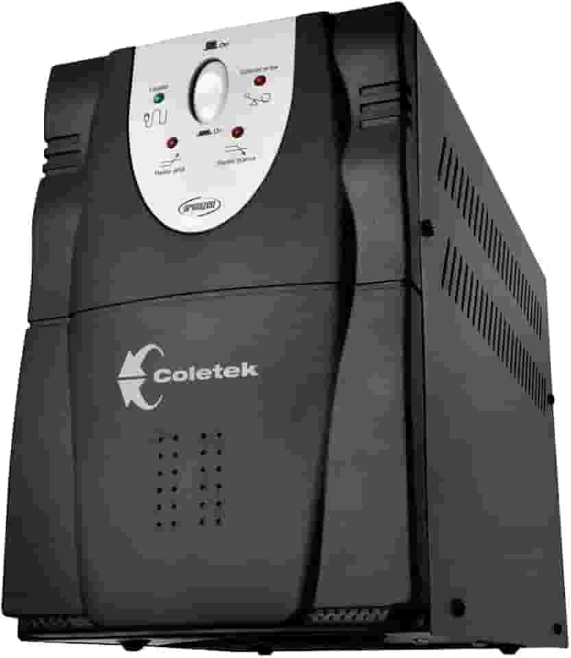 Estabilizador Coletek ES-3200VA Preto,Tensão nominal de entrada bivolt automático e saída 115V, 6 Tomadas elétricas tripolares de saída padrão NBR 14136, 4-10A e 2-20A Frequência 60Hz