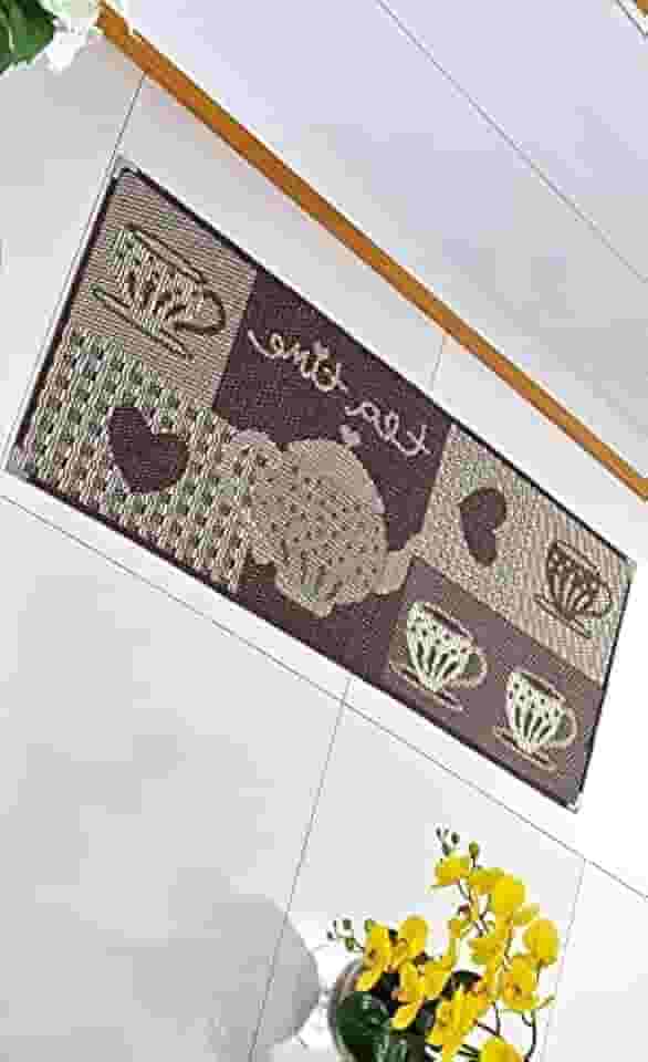 Tapete Passadeira Cozinha Antiderrapante 1,50m Sisal Marrom