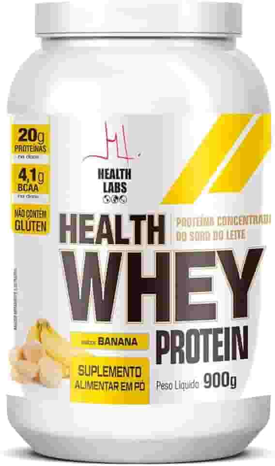 Whey Protein Sabor Banana, 20gr Proteína 4,1gr BCAA, Pós-Treino - Health Labs 900g
