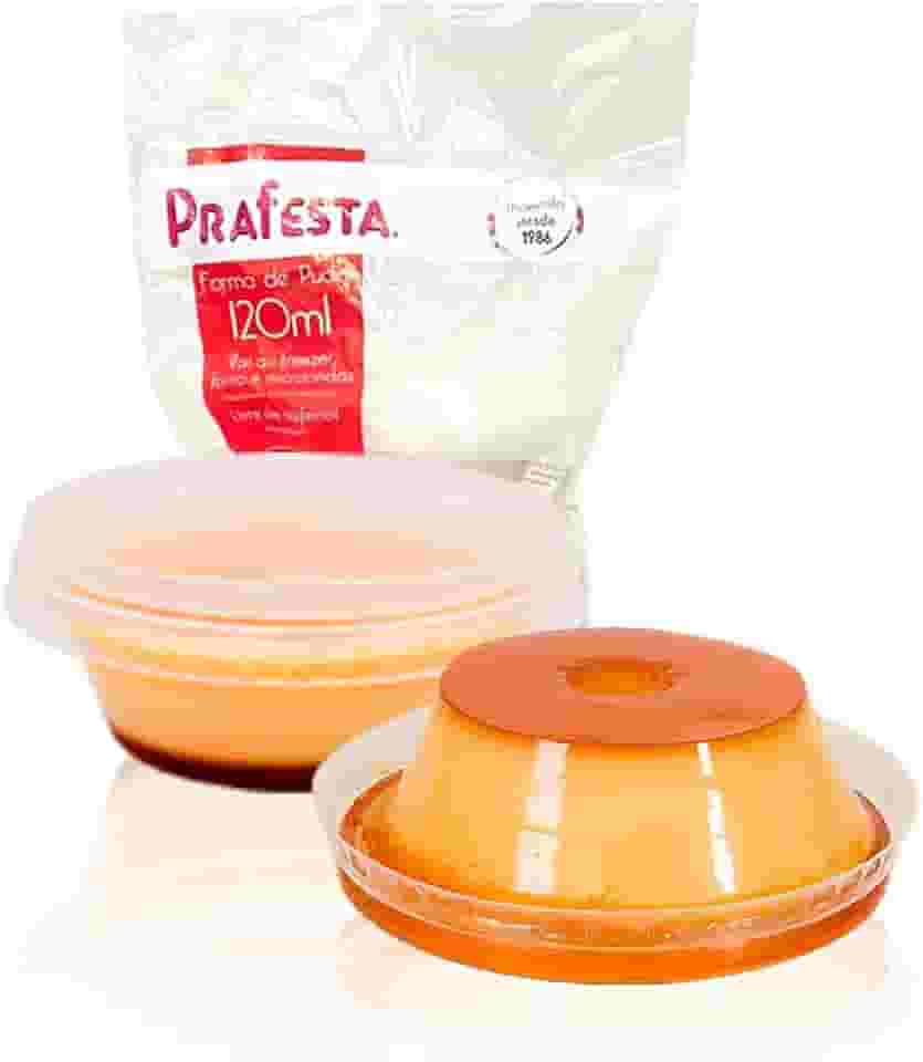 12 Mini Formas Para Pudim 120ml Com Tampa Forneável - Prafesta
