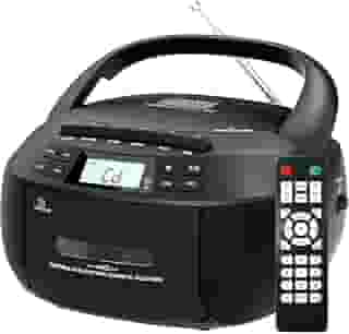 Mini System, Rádio Estéreo Am, Toca CD, Mini System, Fm E Leitor de Cassete, Gravador Em Preto, Toca-cassete/gravador