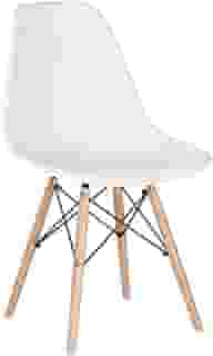 Loft7, Cadeira Charles Eames Eiffel Dsw - Branco - Madeira clara