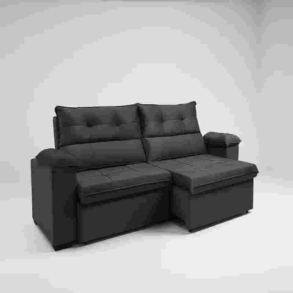 Sofá Aconchegante 2 Lugares Reclinável e Retrátil Bel Veludo LIMOV (Cinza Chumbo, 1,50m)