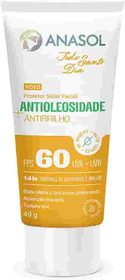 Anasol Protetor Solar Facial Antioleosidade Anti Brilho Todo Santo Dia FPS60 40g