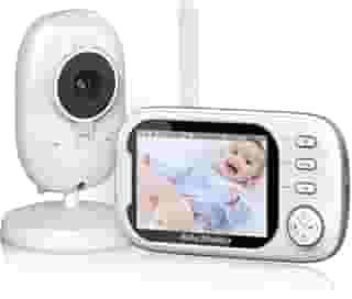 Babá Eletrônica Câmera, 3.5' Monitor de Bebe, Sem Wi-Fi Estável e seguro, 2 Way Audio, Visão Nocturna, Zoom Digital, Visão Noturna, Detecção de Som VOX, Monitoramento Temperatura, 8 Canção de Ninar
