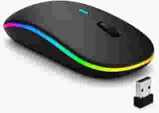 Mouse Sem Fio Recarregável Wireless Bluetooth Optico Led Rgb Colorido Ergonômico Usb 2.4 Ghz Notebook Computador Pc Desktop Linha Premium - Cores Sortidas