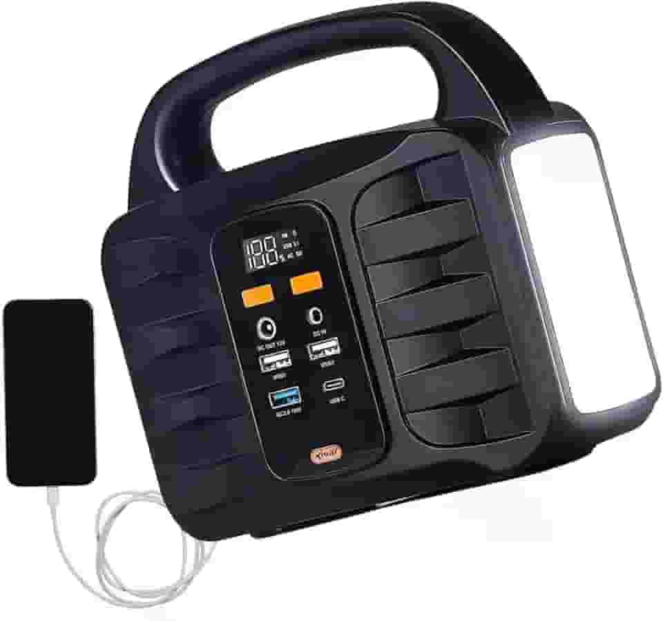 Gerador Portátil com Bateria de Lítio, 100W, 110V, USB, LED, Proteção Múltipla, KP-TC15, 24.5x9.5x4.5cm