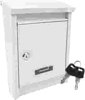 Kerdele Caixa de Correio, Mailboxes com Fechadura, Caixa Para Correspondência, 30 x 20.5 x 6.5 cm(Branco)